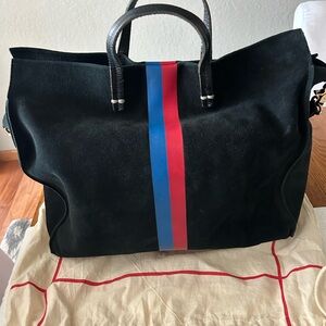 Clare V Simple Tote - black suede